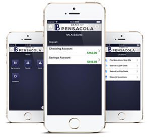 iPhone screen Bank of Pensacola App